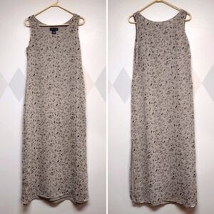 Relativity leaf print sleeveless dress with side zip